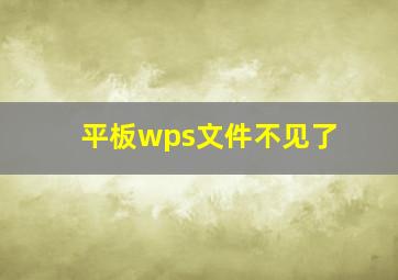 平板wps文件不见了