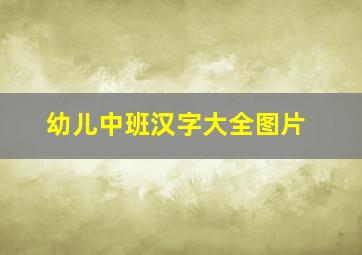 幼儿中班汉字大全图片