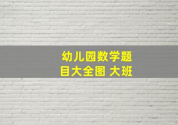 幼儿园数学题目大全图 大班