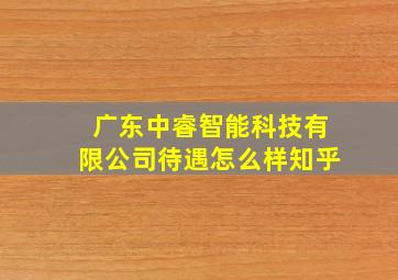 广东中睿智能科技有限公司待遇怎么样知乎