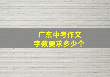 广东中考作文字数要求多少个