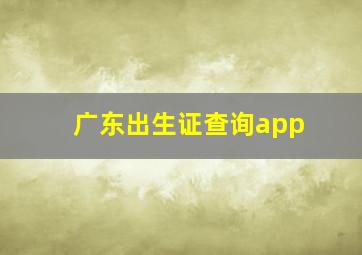 广东出生证查询app