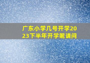 广东小学几号开学2023下半年开学呢请问