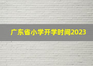 广东省小学开学时间2023