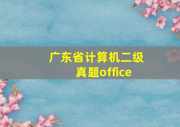 广东省计算机二级真题office