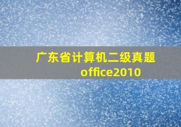 广东省计算机二级真题office2010