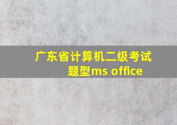 广东省计算机二级考试题型ms office