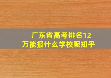 广东省高考排名12万能报什么学校呢知乎