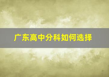 广东高中分科如何选择