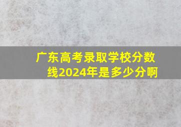 广东高考录取学校分数线2024年是多少分啊