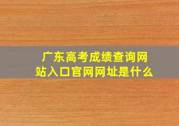 广东高考成绩查询网站入口官网网址是什么