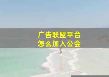 广告联盟平台怎么加入公会