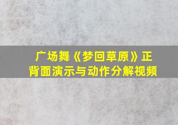 广场舞《梦回草原》正背面演示与动作分解视频