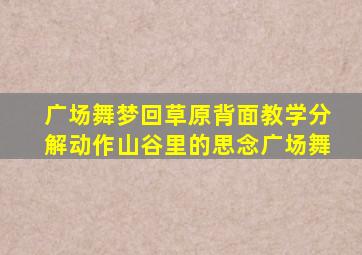 广场舞梦回草原背面教学分解动作山谷里的思念广场舞