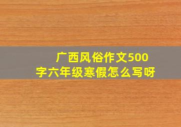 广西风俗作文500字六年级寒假怎么写呀