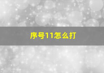 序号11怎么打