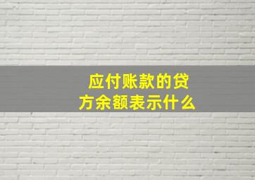 应付账款的贷方余额表示什么