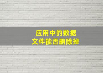 应用中的数据文件能否删除掉