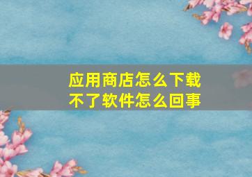 应用商店怎么下载不了软件怎么回事