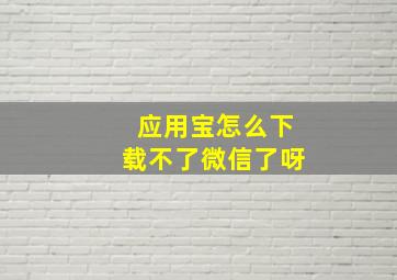 应用宝怎么下载不了微信了呀