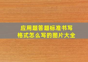 应用题答题标准书写格式怎么写的图片大全