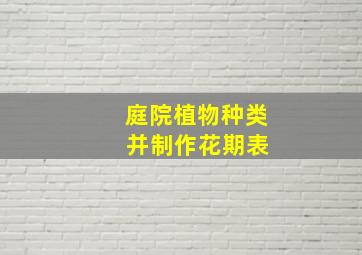 庭院植物种类 并制作花期表