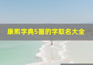 康熙字典5画的字取名大全