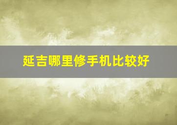 延吉哪里修手机比较好