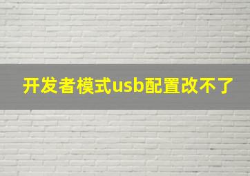 开发者模式usb配置改不了