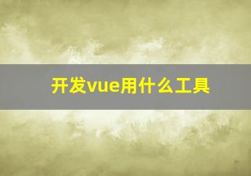 开发vue用什么工具