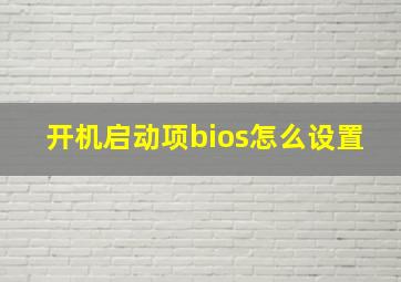 开机启动项bios怎么设置