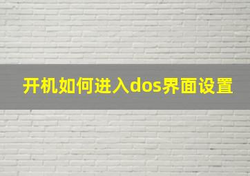 开机如何进入dos界面设置