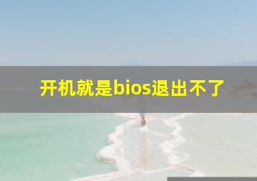 开机就是bios退出不了