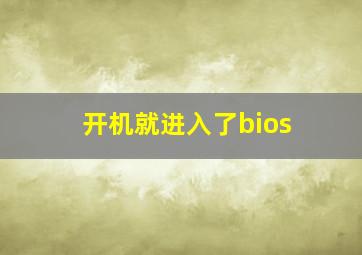 开机就进入了bios