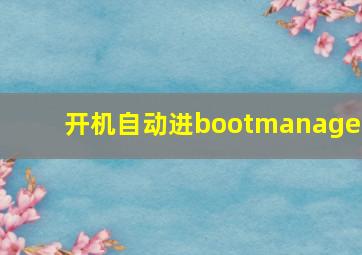 开机自动进bootmanager