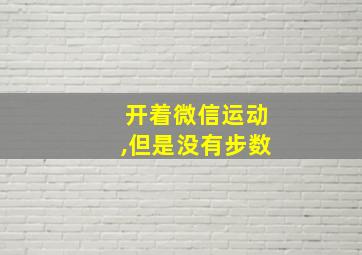 开着微信运动,但是没有步数