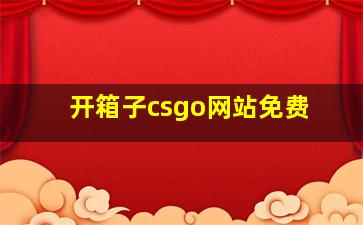 开箱子csgo网站免费