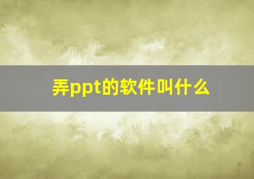 弄ppt的软件叫什么