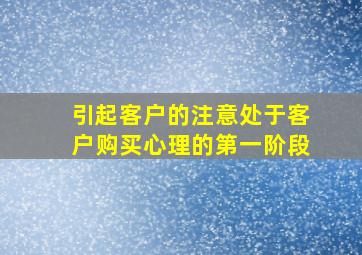 引起客户的注意处于客户购买心理的第一阶段