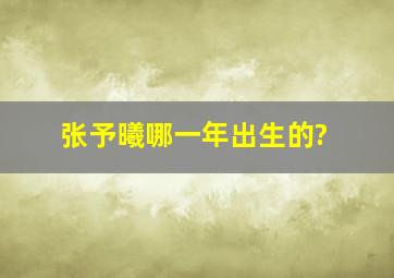 张予曦哪一年出生的?