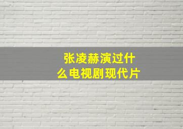 张凌赫演过什么电视剧现代片