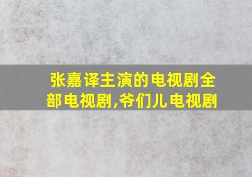 张嘉译主演的电视剧全部电视剧,爷们儿电视剧