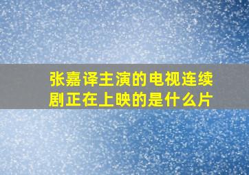 张嘉译主演的电视连续剧正在上映的是什么片