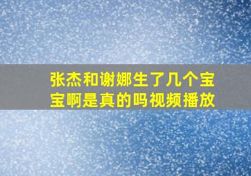 张杰和谢娜生了几个宝宝啊是真的吗视频播放