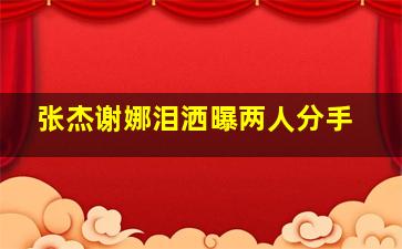 张杰谢娜泪洒曝两人分手