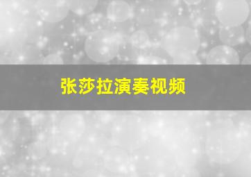 张莎拉演奏视频