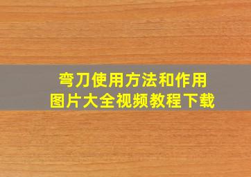 弯刀使用方法和作用图片大全视频教程下载