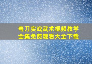 弯刀实战武术视频教学全集免费观看大全下载