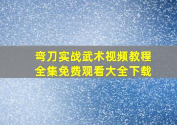 弯刀实战武术视频教程全集免费观看大全下载