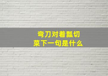 弯刀对着瓢切菜下一句是什么